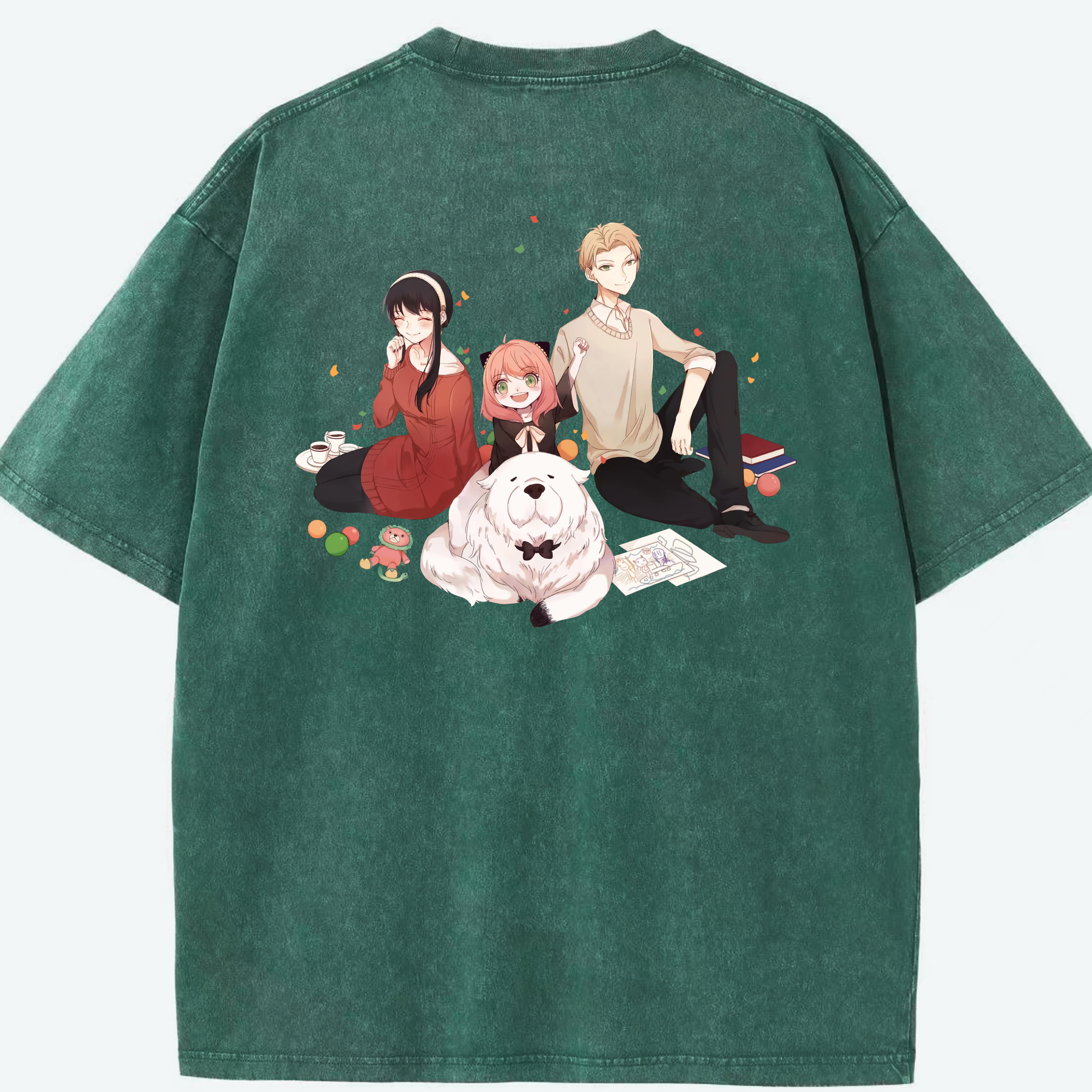 （画像用） SPY×FAMILY间谍家家酒 綿100% ヴィンテージ風 半袖Tシャツ（背面プリント）